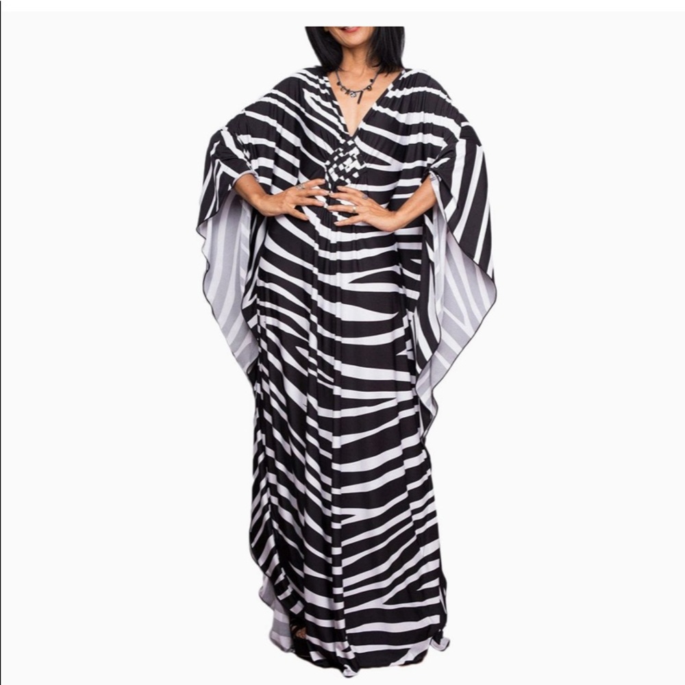 Chiffon Kaftan Beach Dress Caftan Swimsuit Cover Ups (BNIP)